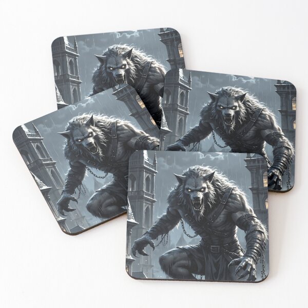 Item preview, Moonlit Werewolf Guardian of the Gothic City designed and sold by The Confluence.