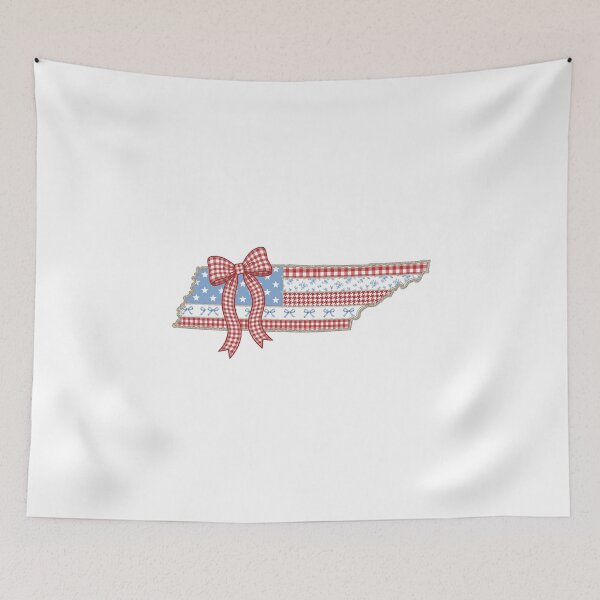 Item preview, Cute Patriotic Tennessee Map with Red Gingham Bow designed and sold by Paper Drip.