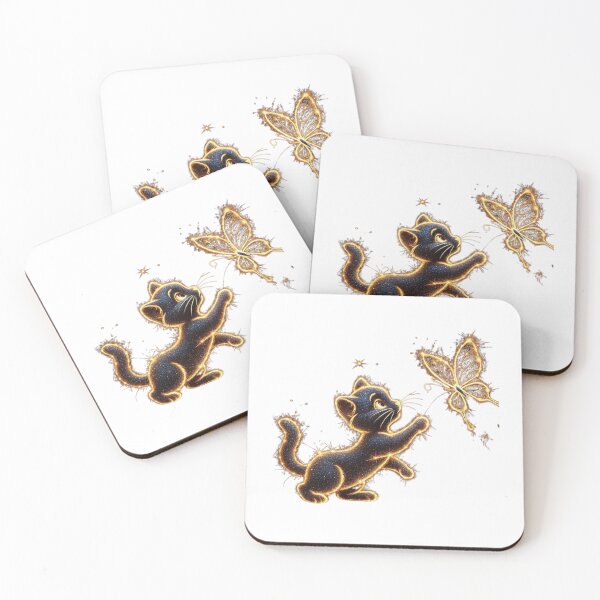 Item preview, Magical Stardust Kitten and Sparkly Butterfly Art designed and sold by Pani Kara.