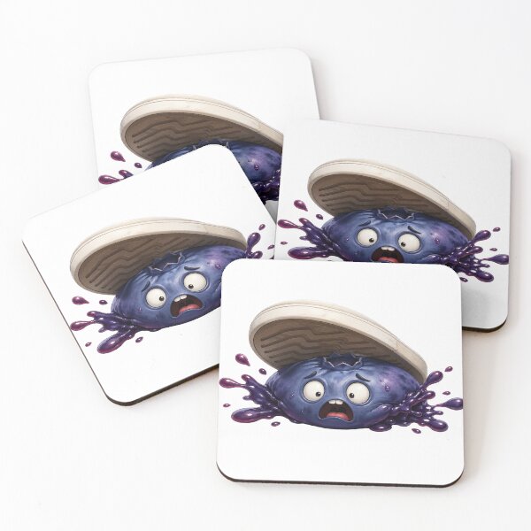 Item preview, Funny Scared Blueberry Getting Squashed by Shoe designed and sold by jgvisualarts.