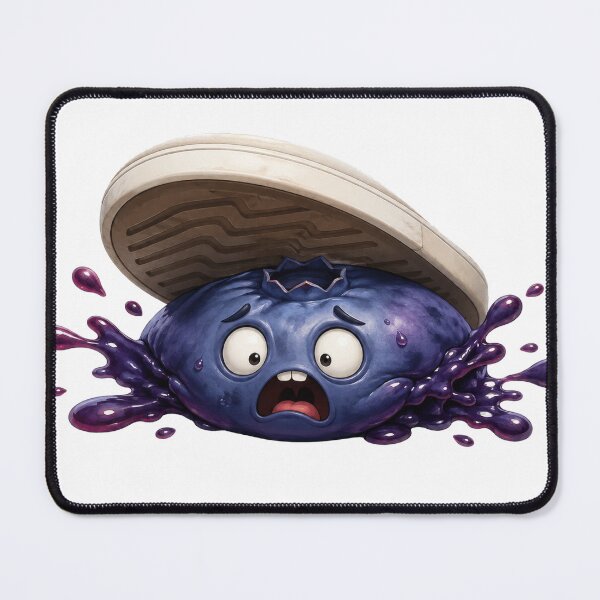 Item preview, Funny Scared Blueberry Getting Squashed by Shoe designed and sold by jgvisualarts.