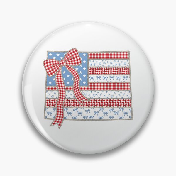 Item preview, Cute Patriotic Wyoming Map with Red Gingham Bow designed and sold by Paper Drip.