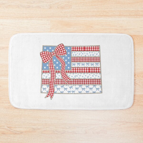 Item preview, Cute Patriotic Wyoming Map with Red Gingham Bow designed and sold by Paper Drip.