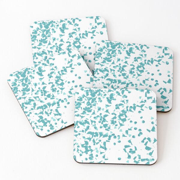 Item preview, Teal Geometric Abstract Confetti on White designed and sold by Chunac.