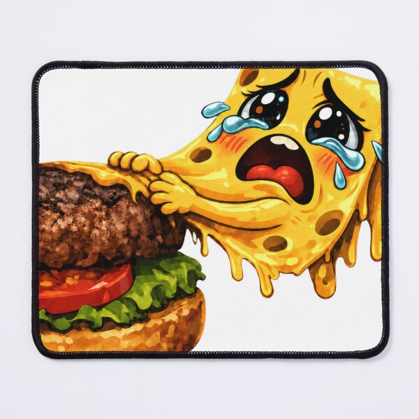 Item preview, Crying Pizza Eating a Burger Funny Kawaii Food Art designed and sold by jgvisualarts.