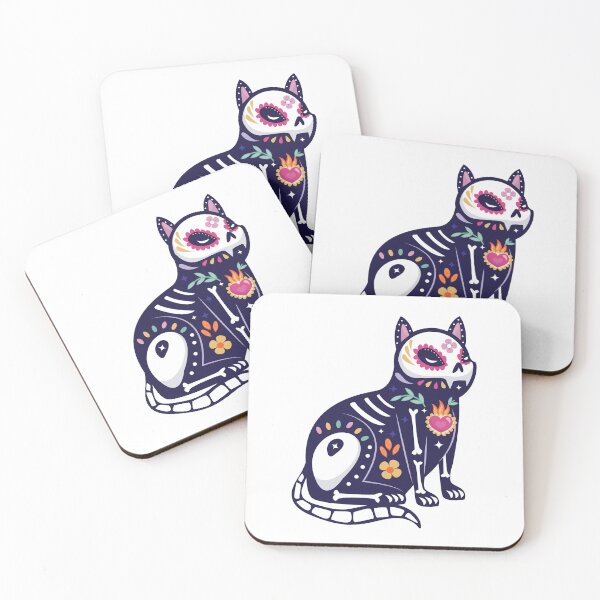 Item preview, Day of the Dead Skeleton Cat designed and sold by the-craft-shop.