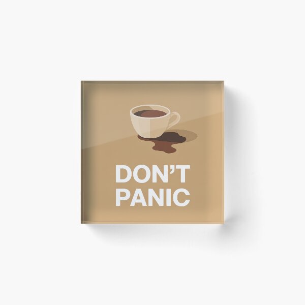 Item preview, Spilled cup of coffee and the text “Don’t panic” designed and sold by GiriaGallery.