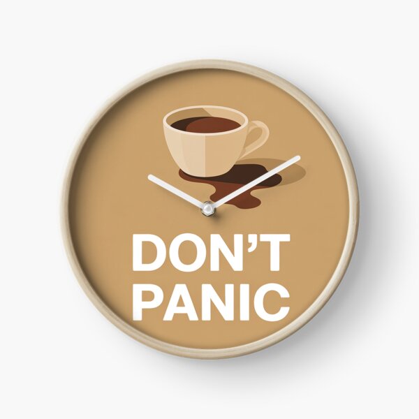 Item preview, Spilled cup of coffee and the text “Don’t panic” designed and sold by GiriaGallery.