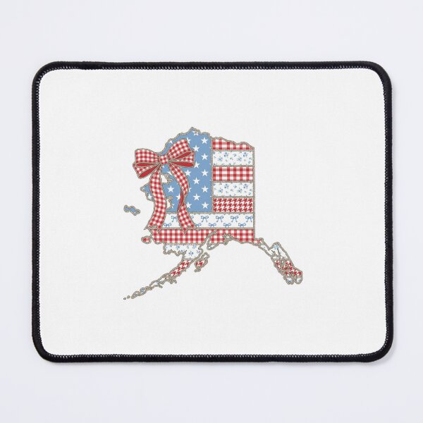 Item preview, Cute Patriotic Alaska Map with Red Gingham Bow designed and sold by Paper Drip.