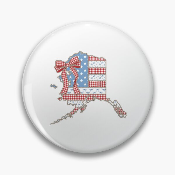 Item preview, Cute Patriotic Alaska Map with Red Gingham Bow designed and sold by Paper Drip.