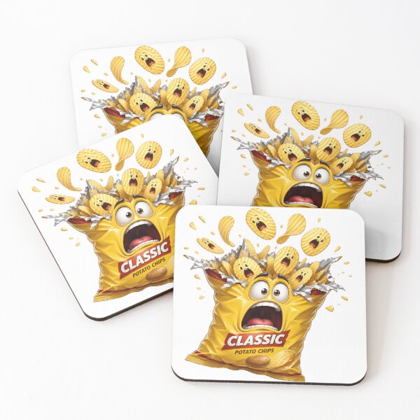 Item preview, Classic Potato Chips Funny Screaming Cartoon Bag designed and sold by jgvisualarts.
