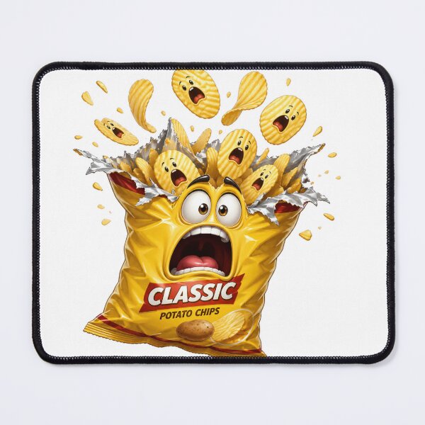 Item preview, Classic Potato Chips Funny Screaming Cartoon Bag designed and sold by jgvisualarts.