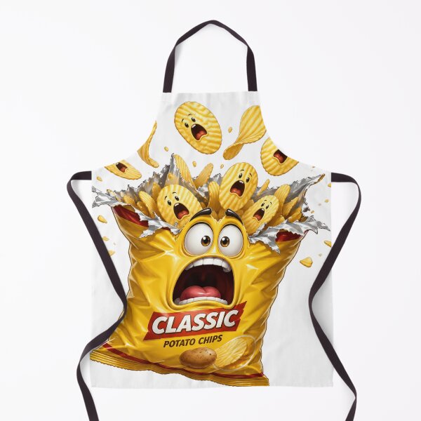 Item preview, Classic Potato Chips Funny Screaming Cartoon Bag designed and sold by jgvisualarts.