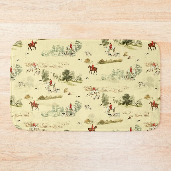 Item preview, Vintage English Country Hunting Horse Riders Hounds Beige designed and sold by tanjica.
