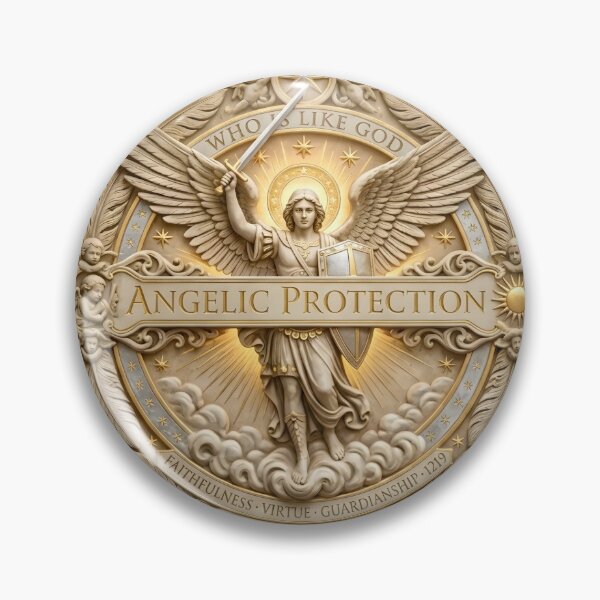 Item preview, Angelic Protection Divine Guardian Gold Seal designed and sold by LazyGeniusArt.