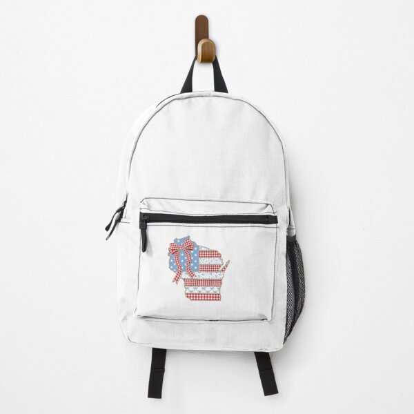 Item preview, Cute Patriotic Wisconsin Map with Red Gingham Bow designed and sold by Paper Drip.