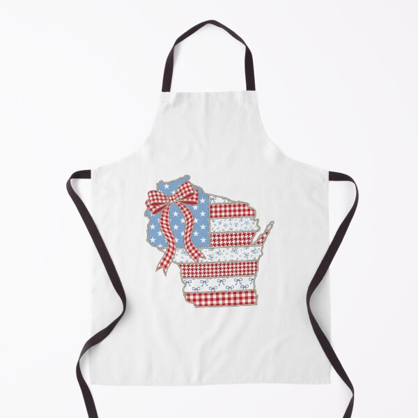 Item preview, Cute Patriotic Wisconsin Map with Red Gingham Bow designed and sold by Paper Drip.