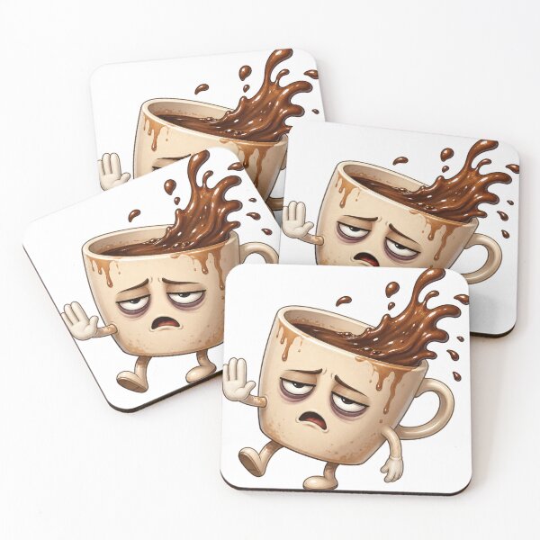 Item preview, Grumpy Coffee Cup Cartoon Character with Splash designed and sold by jgvisualarts.