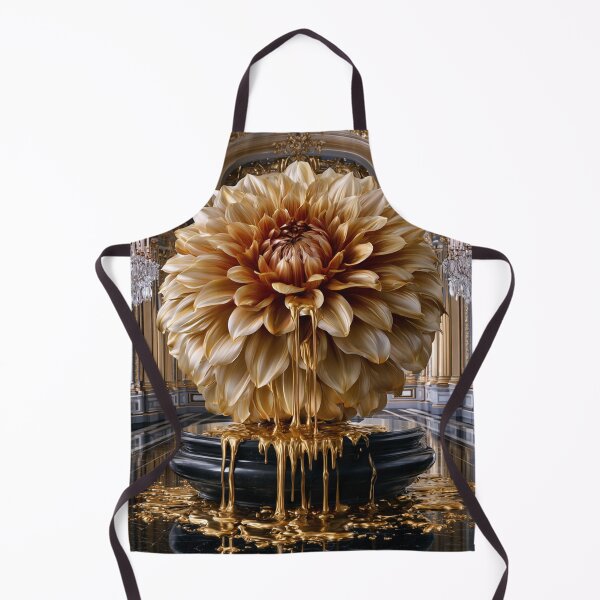 Item preview, Molten Dahlia Majesty – Rococo Punk Golden Floral Art designed and sold by VelvetThornsArt.