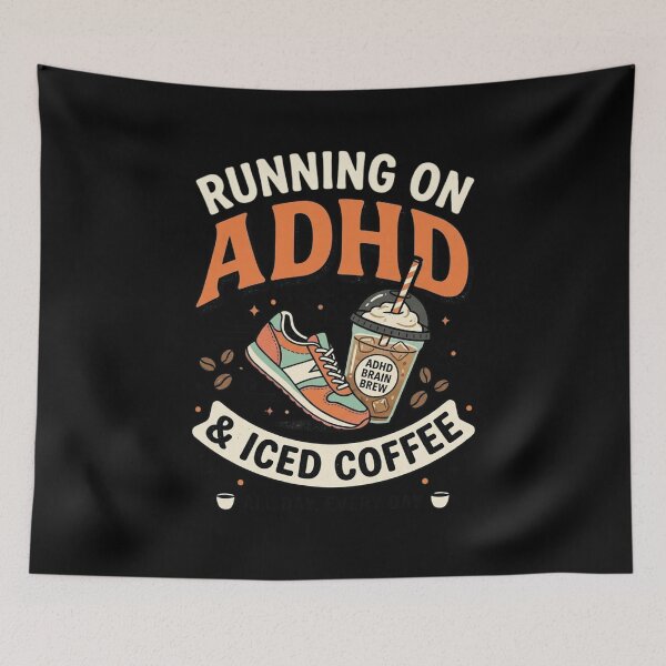 Item preview, Funcionando con TDAH y café helado designed and sold by CreativeTag.