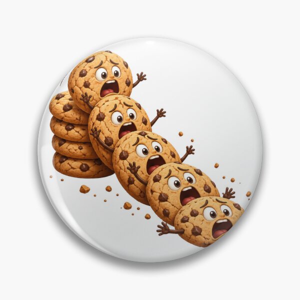 Item preview, Funny Scared Chocolate Chip Cookies Falling designed and sold by jgvisualarts.