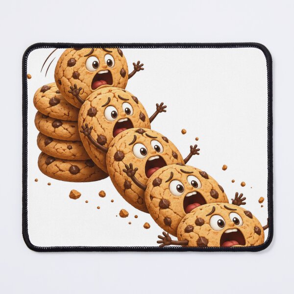 Item preview, Funny Scared Chocolate Chip Cookies Falling designed and sold by jgvisualarts.