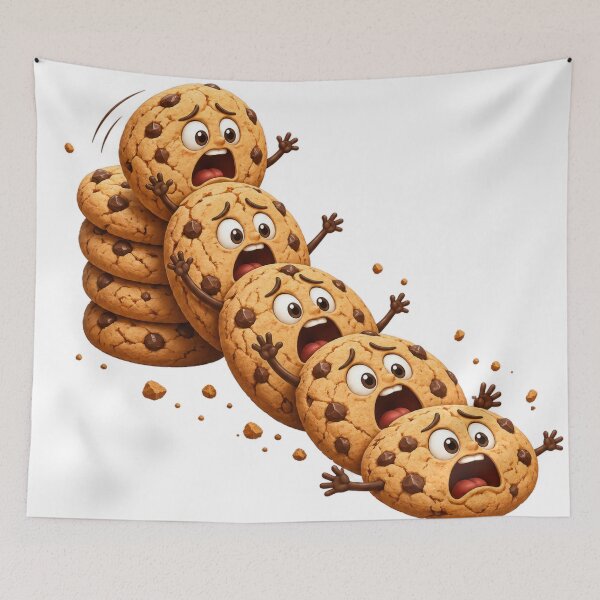 Item preview, Funny Scared Chocolate Chip Cookies Falling designed and sold by jgvisualarts.