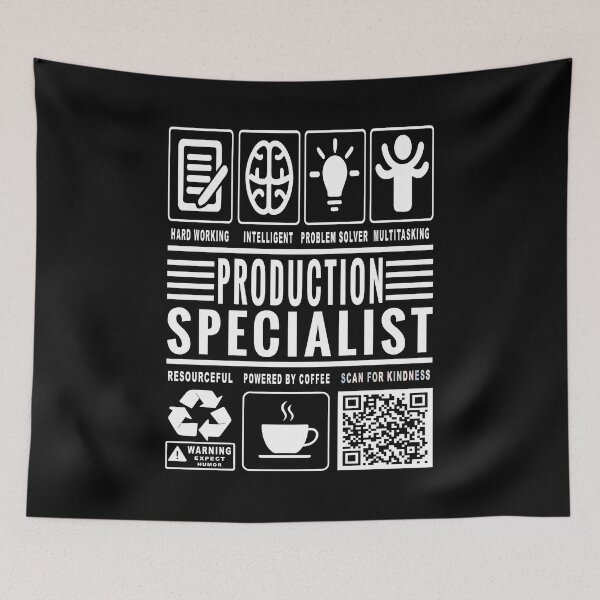 Item preview, Funny Media Production Specialist Job Description Icons QR Code designed and sold by MerchMaxxing.