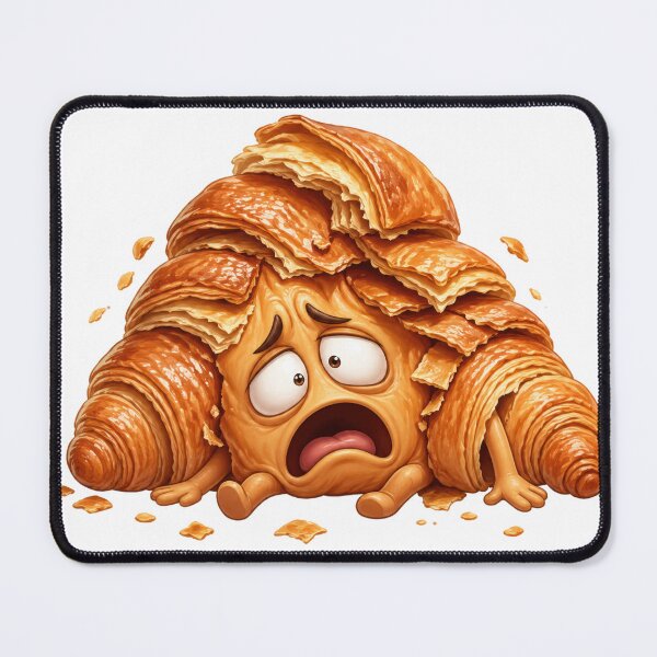 Item preview, Shocked Cartoon Croissant Funny Food Character designed and sold by jgvisualarts.