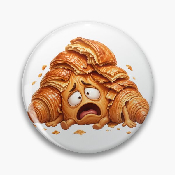 Item preview, Shocked Cartoon Croissant Funny Food Character designed and sold by jgvisualarts.