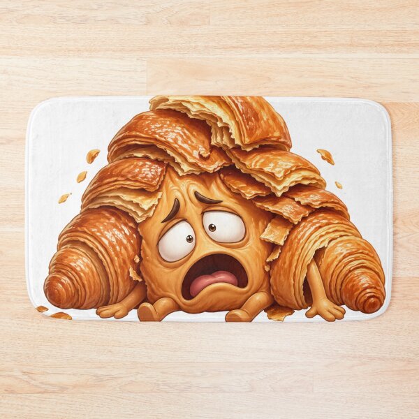 Item preview, Shocked Cartoon Croissant Funny Food Character designed and sold by jgvisualarts.