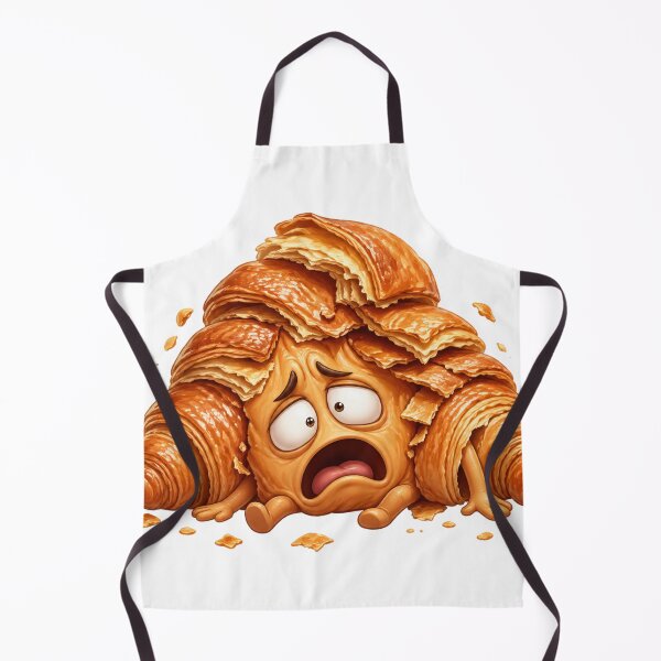 Item preview, Shocked Cartoon Croissant Funny Food Character designed and sold by jgvisualarts.