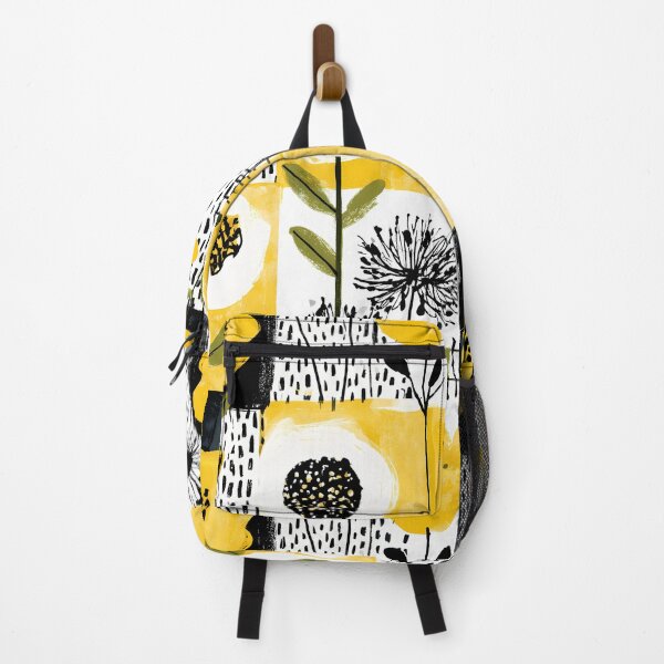 Item preview, Yellow & Black Botanical Modern Abstract Floral Pattern designed and sold by The High Hippo.