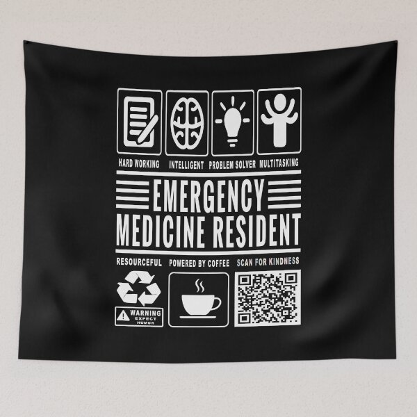 Item preview, Funny Emergency Medicine Resident Job Description Icons QR Code designed and sold by MerchMaxxing.