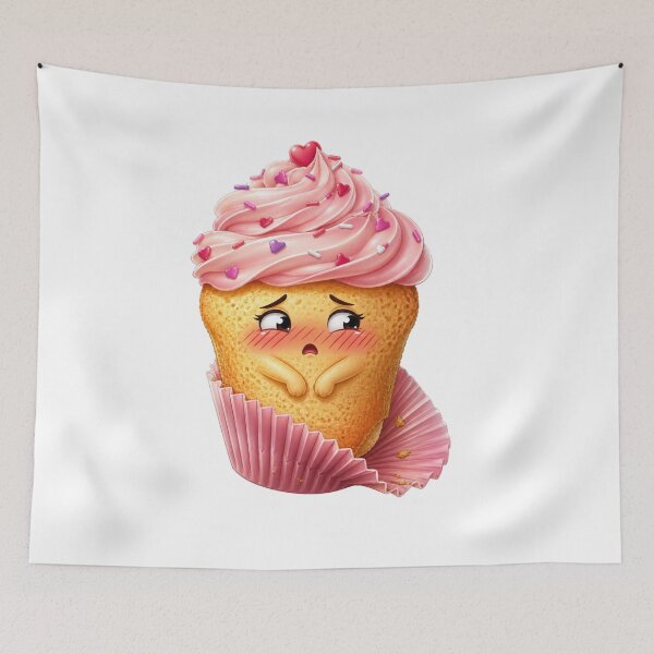 Item preview, Sad Cupcake Cute Kawaii Dessert Character designed and sold by jgvisualarts.