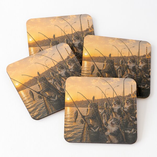 Item preview, Istanbul Fishing Cats at Golden Sunset designed and sold by Pacika.