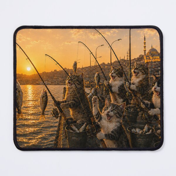Item preview, Istanbul Fishing Cats at Golden Sunset designed and sold by Pacika.