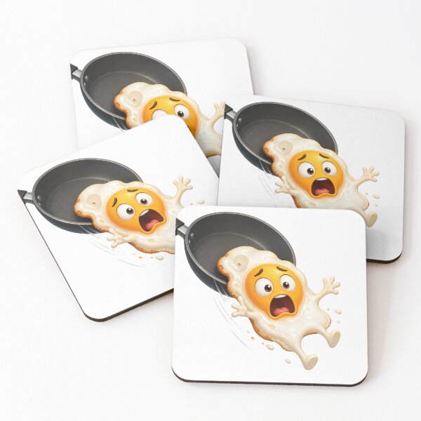 Item preview, Scared Fried Egg Flying Out of Frying Pan designed and sold by jgvisualarts.