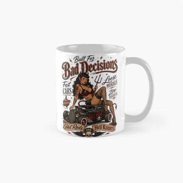Item preview, Bad Decisions Devil Girl Hot Rod – Retro Rockabilly Pin Up designed and sold by Region.