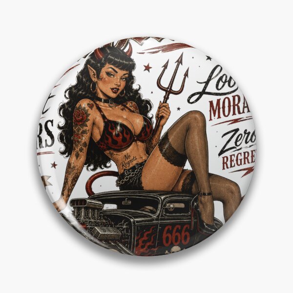 Item preview, Bad Decisions Devil Girl Hot Rod – Retro Rockabilly Pin Up designed and sold by Region.