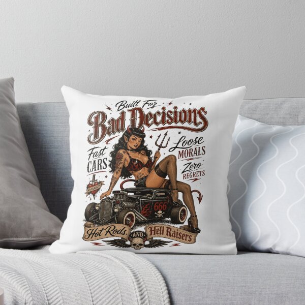 Item preview, Bad Decisions Devil Girl Hot Rod – Retro Rockabilly Pin Up designed and sold by Region.