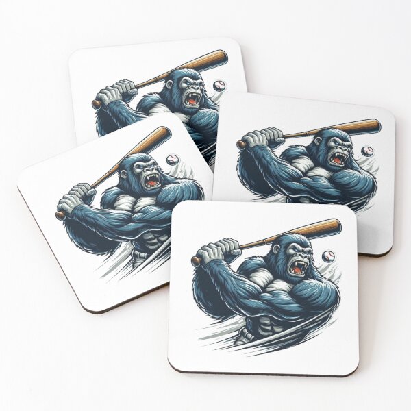 Item preview, Baseball Gorilla – Powerful Sports Animal Art designed and sold by Dogandesighn.