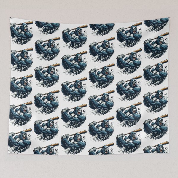 Item preview, Baseball Gorilla – Powerful Sports Animal Art designed and sold by Dogandesighn.