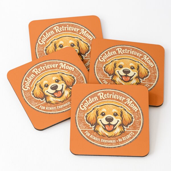 Item preview, Golden Retriever Mom Fur Always Everywhere No Regrets – Funny Vintage Badge | Golden Retriever Gift designed and sold by irfanshikh.