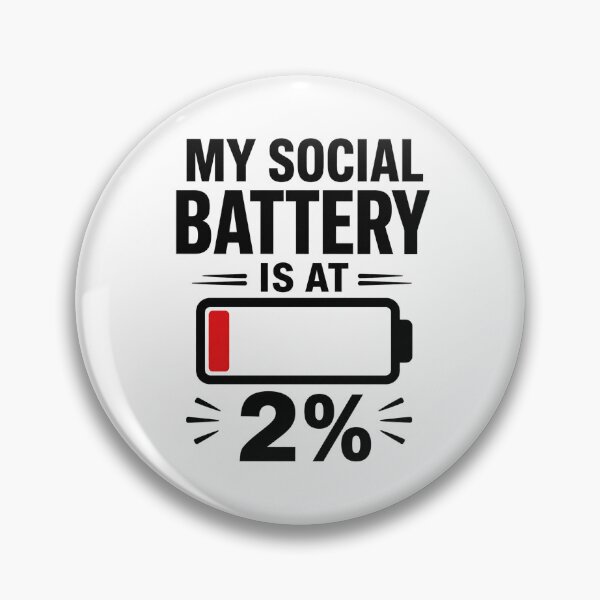 Item preview, My Social Battery Is At 2% - Funny Introvert Tee designed and sold by lexiangelus93.