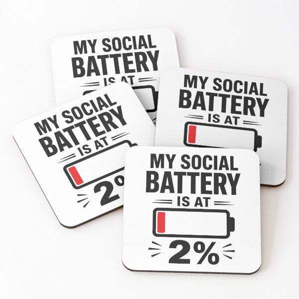 Item preview, My Social Battery Is At 2% - Funny Introvert Tee designed and sold by lexiangelus93.