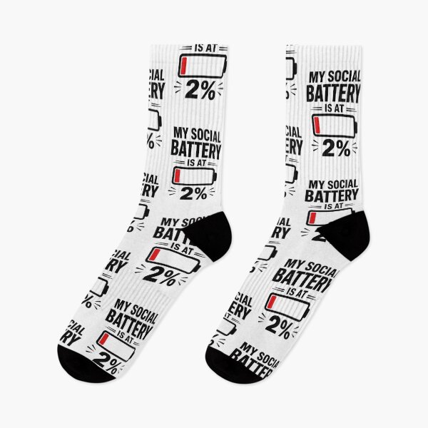 Item preview, My Social Battery Is At 2% - Funny Introvert Tee designed and sold by lexiangelus93.