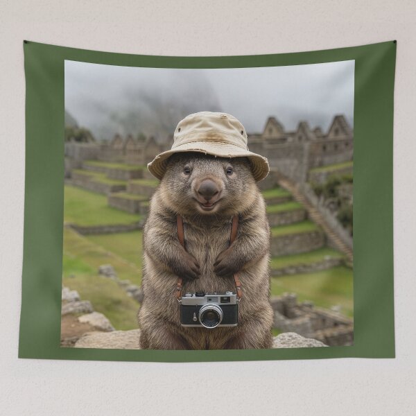 Item preview, Wombat Visits Machu Picchu designed and sold by Tridentulus.