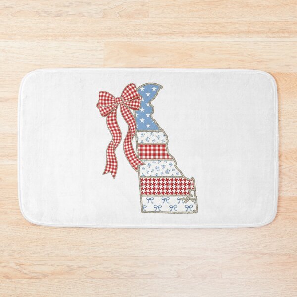 Item preview, Cute Patriotic Delaware Map with Red Gingham Bow designed and sold by Paper Drip.