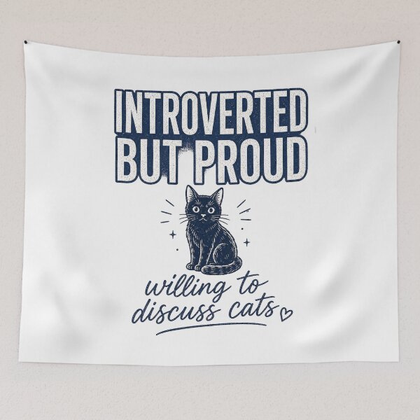 Item preview, Introverted But Proud Willing To Discuss Cats - Funny Cat Lover Tee designed and sold by lexiangelus93.